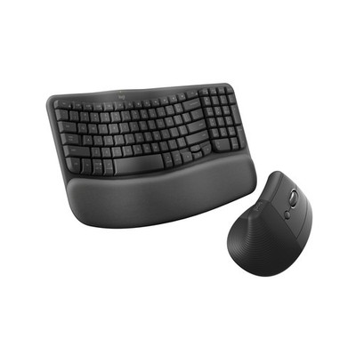 Logitech Wave Keys & Lift Vertical Mouse - Ergonomic Bundle   Wirel... Fas