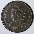 Photo of a 1809-P Half Cent from an eBay listing that sold on Jul 9, 2026
