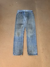 Vintage 80  s Levi  s 501xx Buttonfly Straight Distressed Denim Jeans Size 30x32