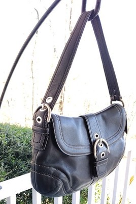 バッグ COACH Soho One Shoulder Bag Y2K Coach G0778-F10910 MEDIUM Vintage Soho Top Flap Y2K Black Leather