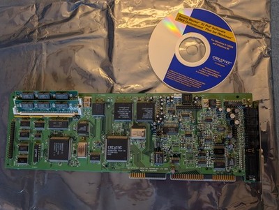 Rare Creative Labs AWE32 CT3990 Sound Blaster Card retro gaming 8MB, w/ OEM CD