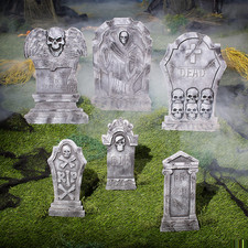 Spooky Graveyard Foam Tombstone Halloween Decorations Set 6 Pc.