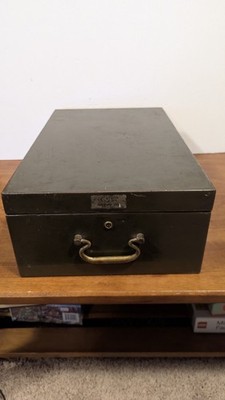 Vintage General Fireproofing Co. Industrial Metal Hinged Storage Box No Key