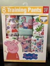 Peppa Pig 6 Pack Multicolor Pull On Potty Training Pants Toddler Girls Size 2T
