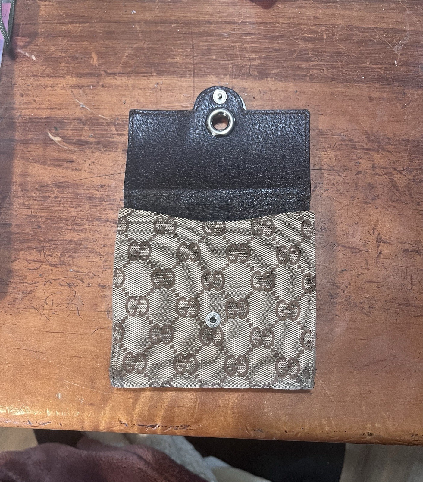 Gucci Monogram Eclipse Wallet Compact Canvas Leat… - image 2