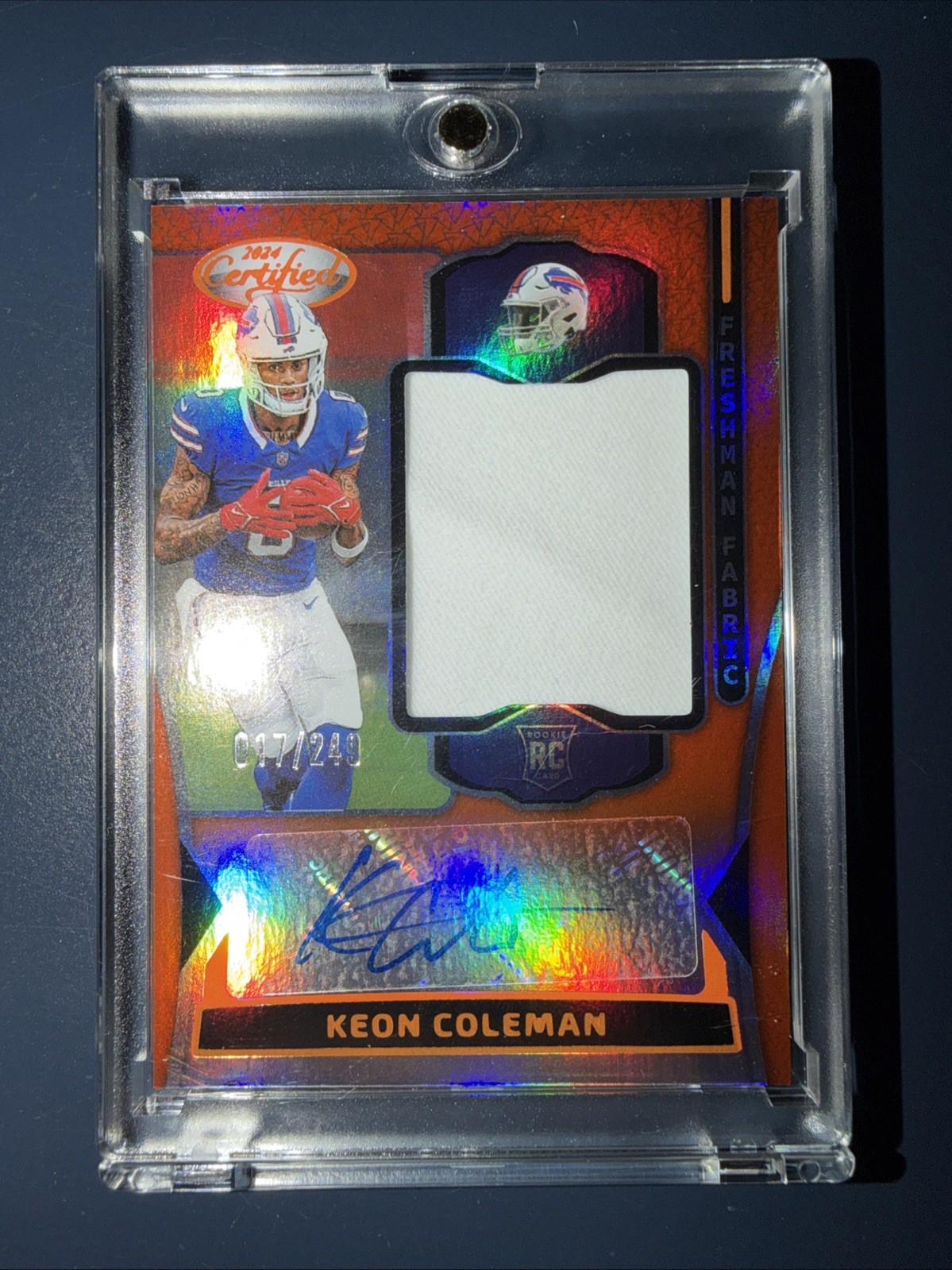 Keon Coleman Panini Certified Freshman Fabric Mirror Signatures #FMSKCN Orange