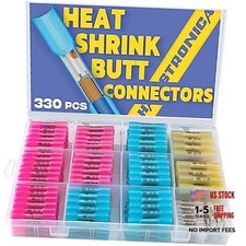 Heat Shrink Butt Connectors-Marine Grade Waterproof Electrical Crimp 330PCS