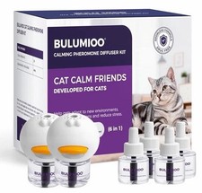 Cat Calming Pheromone Diffuser Set w/ 4 Refills Stress Anxiety Relief