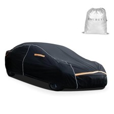 Car Cover Waterproof All Weather,6 Layers Car Covers for 3L Sedan Black