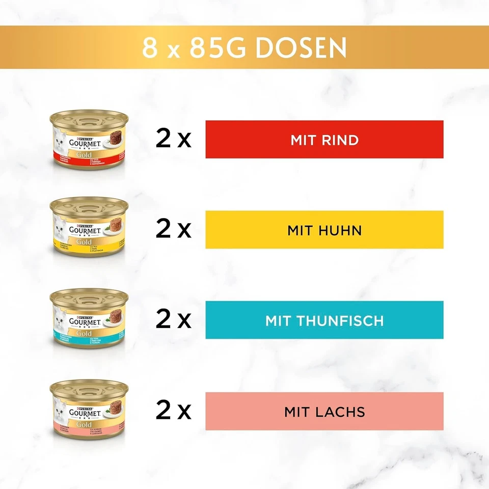 Purina GOURMET Gold Katzenfutter Nass - Feine Pastete Fleisch MIX 96x85g - Bild 2 von 4