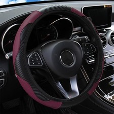 Pu Carbon Fiber Leather Car Steering Wheel Cover Without Inner Ring Suitable For