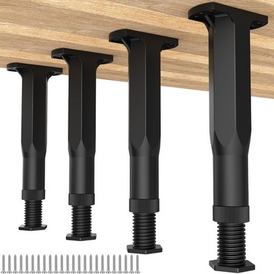 4 PCS Adjustable Bed Frame Support Legs (8.3''-14.5'') - Heavy Duty Plastic Fur...
