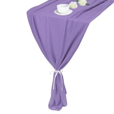 2 Pcs Light Purple Chiffon Table Runner 27.5" x 118" Romantic Table Runner