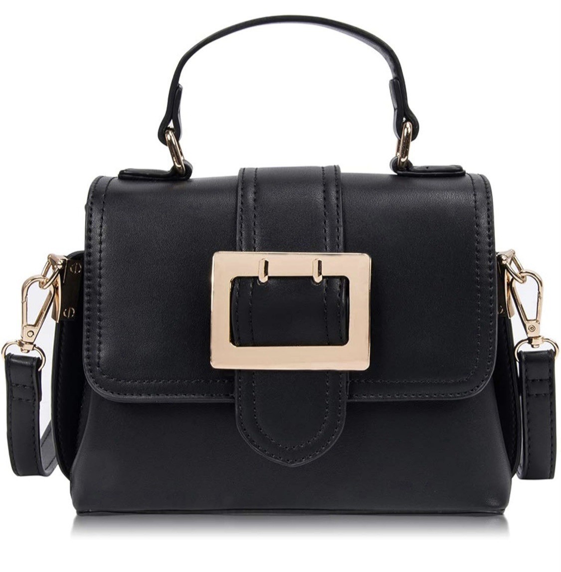 Crossbody Purse for Women-Cell Phone Wallet Bags Handbags Black PU Leather