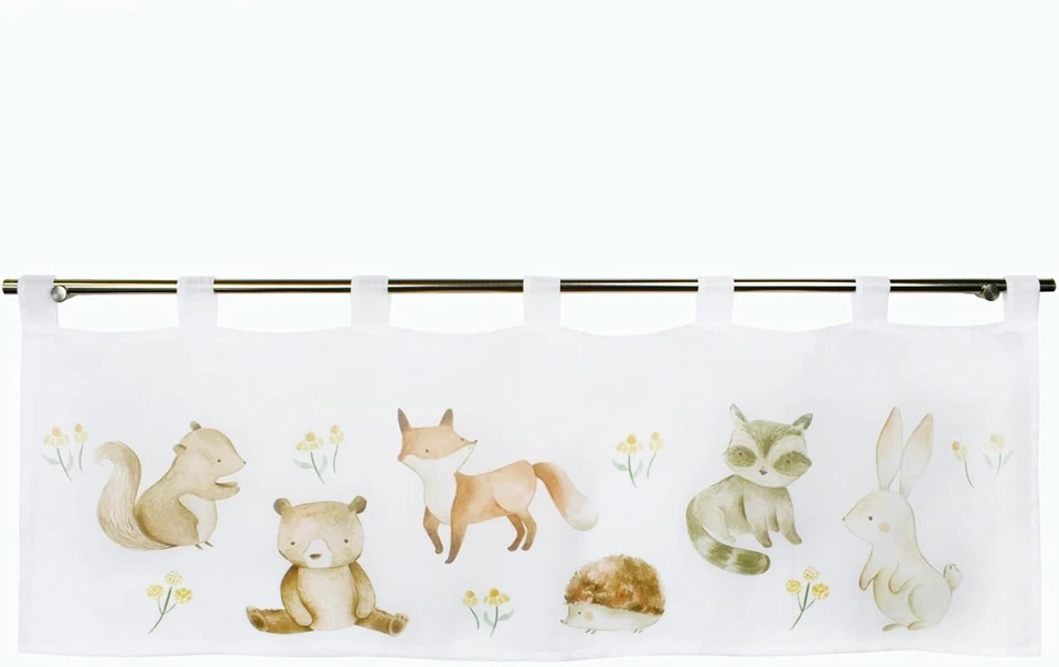 Scheibengardine Waldtiere Jungen Mädchen Moderne Bistrogardine Kinderzimmer - Bild 3 von 4