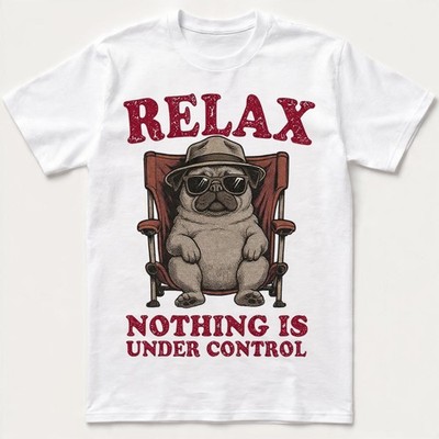 Relax Nothing Is Under Control Funny T-Shirt Humor Pug Dog Sarcastic Sweatshirt