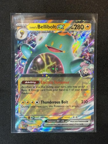 Iono's Bellibolt EX 070/217 Holo Rare Pokémon Card Ascended Heroes