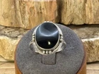 Vintage Mexican Southwest Sterling Silver  Black Onyx Ring sz 8--646.26