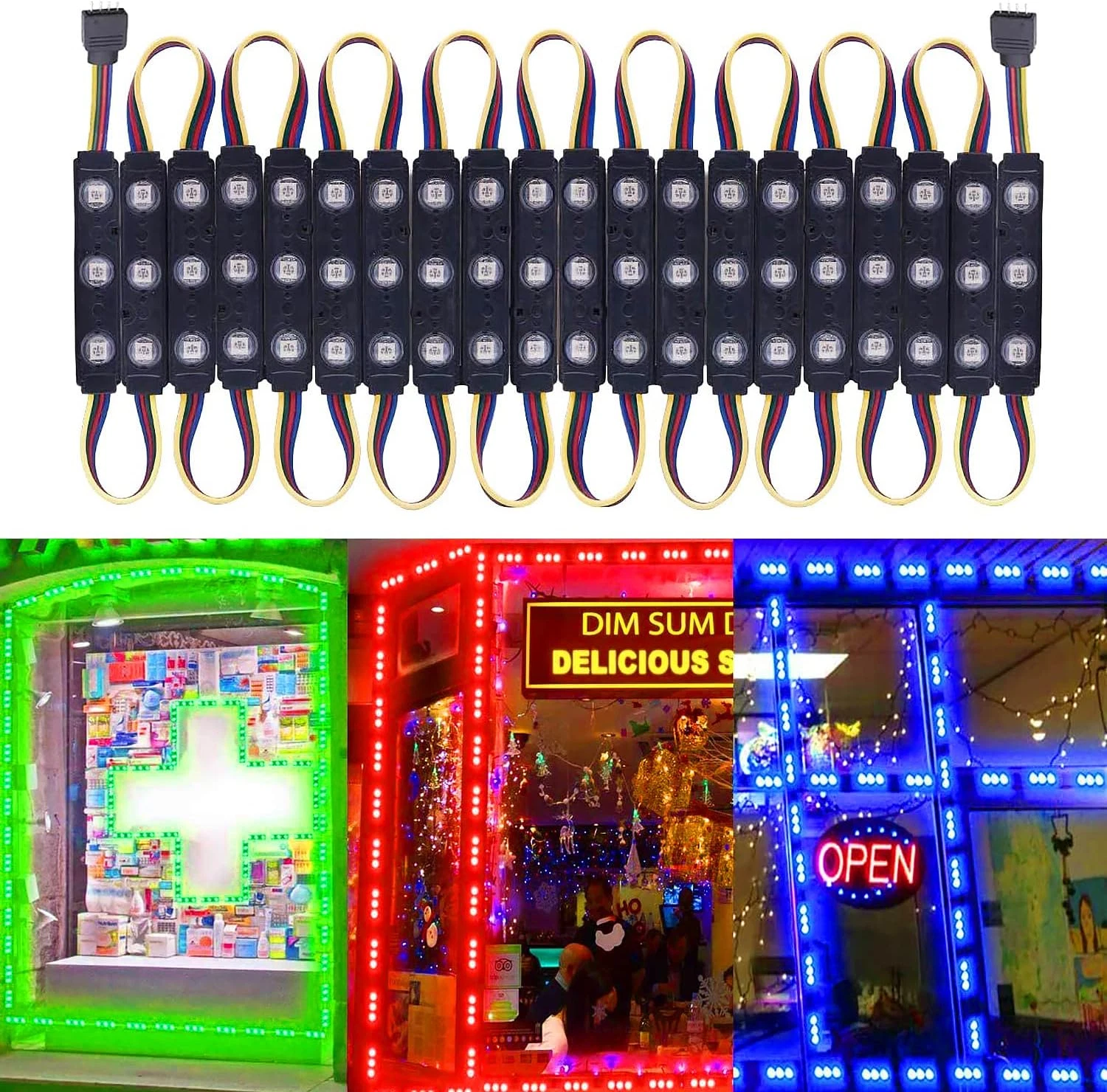 LED Window Lights Waterproof Storefront Lights Business Decorative Light for Adv