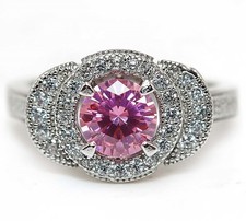 1CT Heat Treated Pink Topaz 925 Genuine Sterling Silver Ring Sz 6,7,8 MK5