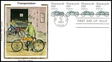 1983 Motorcycle 1899 FDC Colorano Transportation Coil vintage motorcycles CA