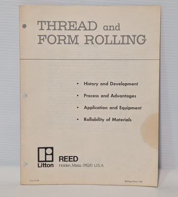 Litton Reed 1-6C-MD-373-A Thread and Form Rolling Reference Material, Hard Copy