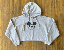 Official DISNEY Mickey Mouse Photo Cropped Boxy Raw Hem Sweatshirt