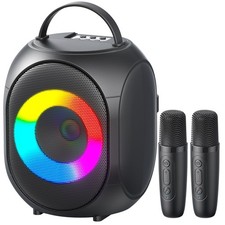 Karaoke Machine for Kids  Adults, Portable Bluetooth Speaker with 2 Wireless...