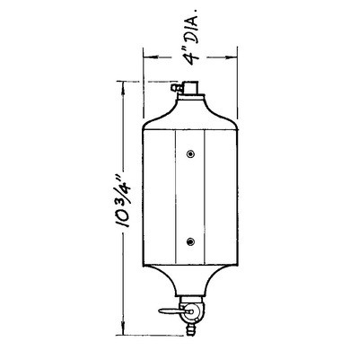 JAZ 600-025-01, One Overflow Tank 1 qt 1/4 in Hose Barb Inlet Coolant Plastic