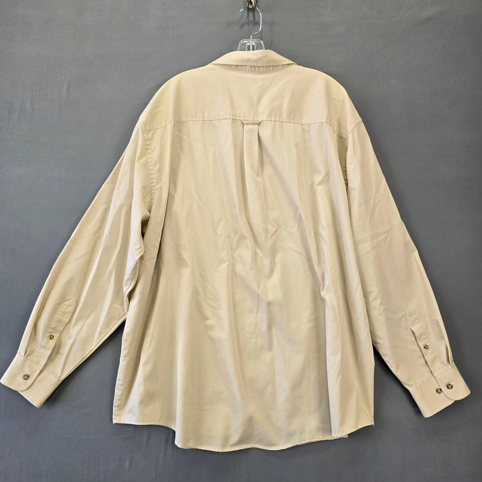 Knightsbridge Tan Cream Shirt Classic Long Sleeves Button Down Men's Size 2X Top - Image 3 of 4