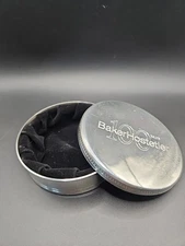 Vintage Tiffany & Co Trinket Box Tin engraved  Pewter Black Velvet Lining Signed