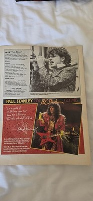 Kiss Paul Stanley Bc Rich Magazine Ad Approx 20x12 Cm Size Rare