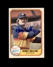 Denny Walling Hand Signed 1981 Fleer Houston Astros Autograph