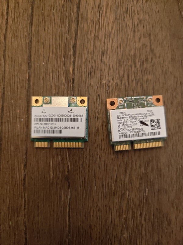Lot of 2 Laptop WiFi Card Mini PCIe AzureWave AW-NE186H Qualcomm Atheros QCWB335