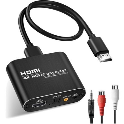 HDMI Audio Extractor, 4K@60Hz, Optical Toslink SPDIF, Stereo 3.5mm, ARC