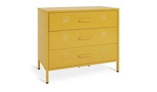 Stevie 3 Drawer Chest Mustard Storage Organiser Bedroom Furniture