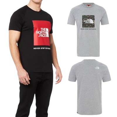 The North Face Herren T-Shirts Reglan Sleeve Red Box TNF Logo Rundhals Sommer Tee