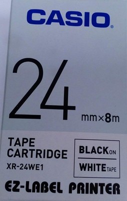 CASIO EZ-Label Printer XR-24WE1 Schriftband selbsthaftend 24 mm x 8,0 m schwarz 