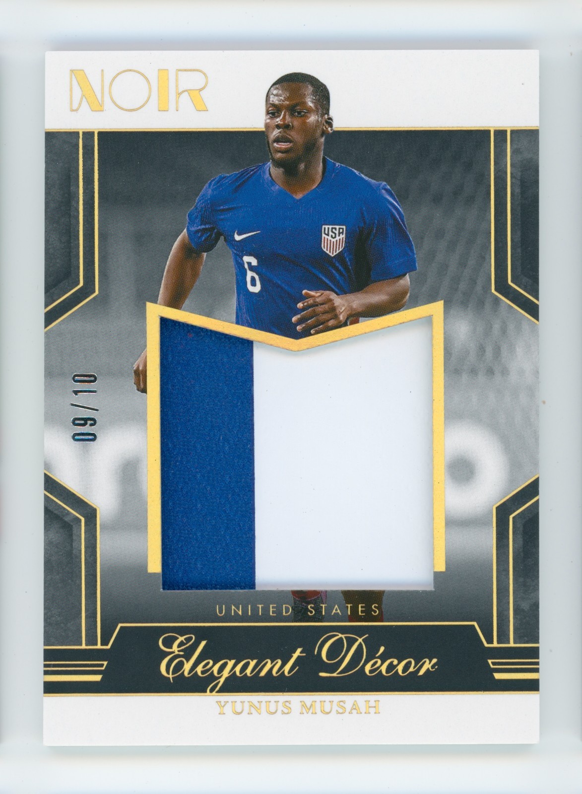 2024-25 Yunus Musah Panini Noir Gold USMNT Jersey Patch Soccer Card 9/10