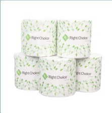 Right Choice Toilet Tissue 4 x 3.5 Sheets 2-ply White -96 Per Case 500 Sheet NEW