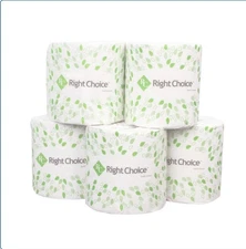 Right Choice Toilet Tissue 4 x 3.5 Sheets 2-ply White -96 Per Case 500 Sheet NEW
