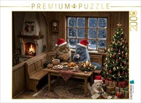 Calvendo Puzzle Katzenweihnacht Am Kamin | 2000 Teile Lege-GrößE 90X67Cm Foto-Pu