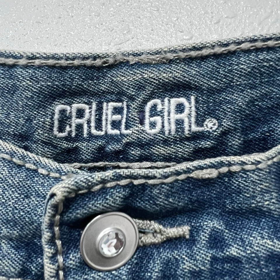 Cruel Girl Boot Cut Jeans Size 10S Cheetah Print Denim Distressed Girl’s EUC - Image 3 of 4