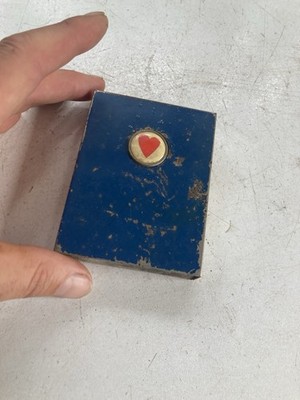 Vintage Mechanical Metal Playing Card Tin Box. Very Rare. Pop Up Heart.