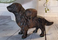 Antique AC Williams CAST IRON 1901 Newfoundland/St Bernard Rescue Dog STILL BANK