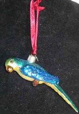 Old World Parrot Glass Ornament Approx. 6"