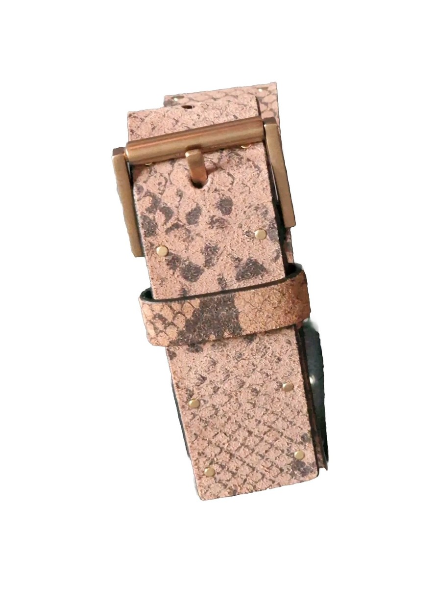 AllSaints Belt Leather Studded Snake Print Look Women\'s Size L ALLSAINTS Harper Snake Effect Leather Belt | endource main image 2