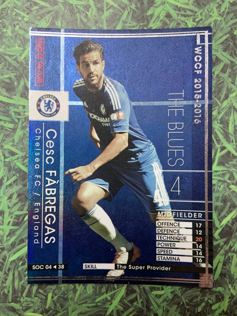 Panini WCCF 2015-16 Cesc Fabregas Chelsea FC Refractor Soccer card