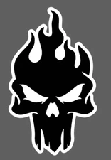 Punisher Skull  Vinyl Decal Sticker Car Truck Cell Phone Laptop Fire Skull Decal