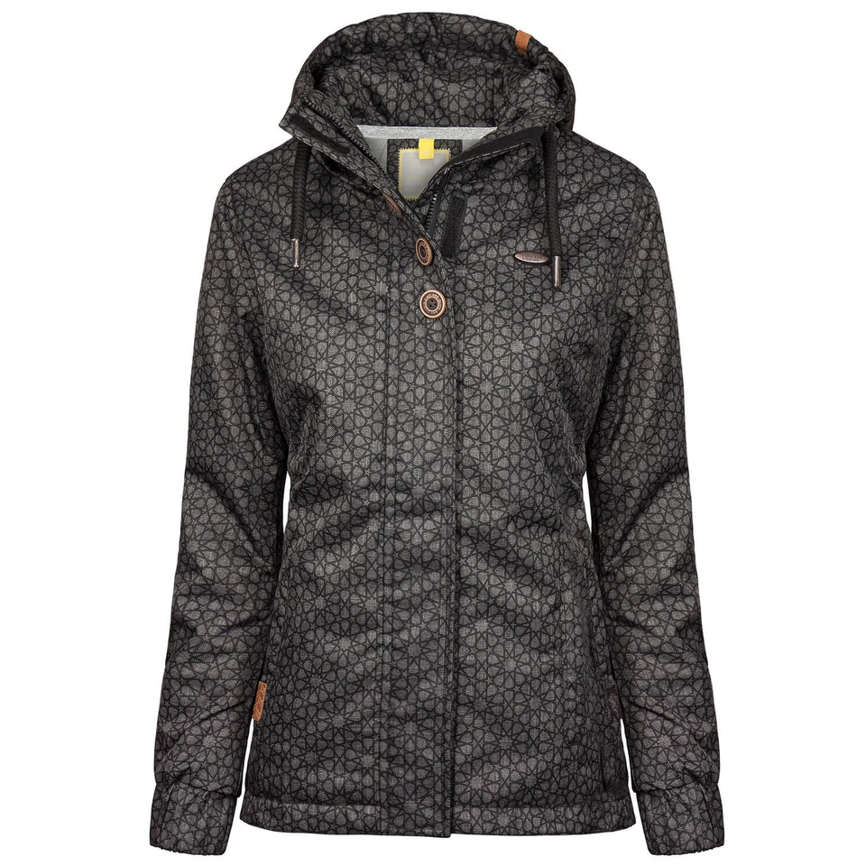 ALIFE AND KICKIN Damen Jacke Übergang allover Print Knopfleiste tailliert